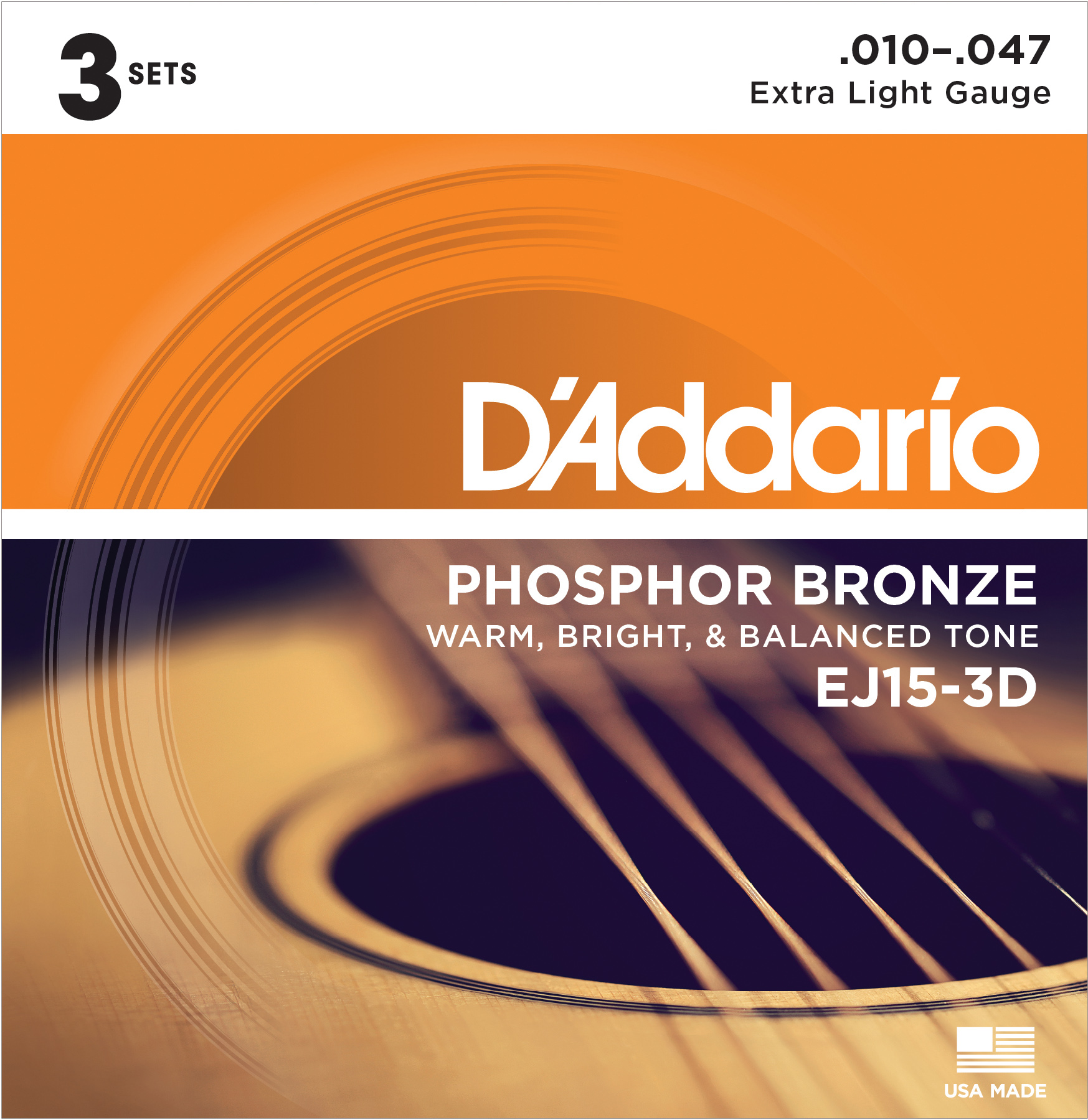 EJ15-3D Phosphor Bronze 010-047 3er Pack