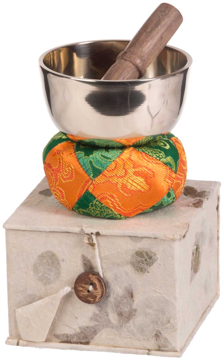 KLangschale Geschenk-Set, silber, gegossen Ø 8cm