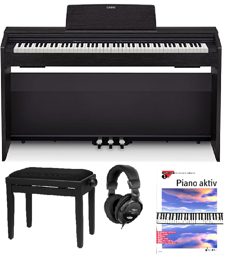 PX-870 BK Privia Set mit Klavierbank, Kopfhörer, Klavierschule