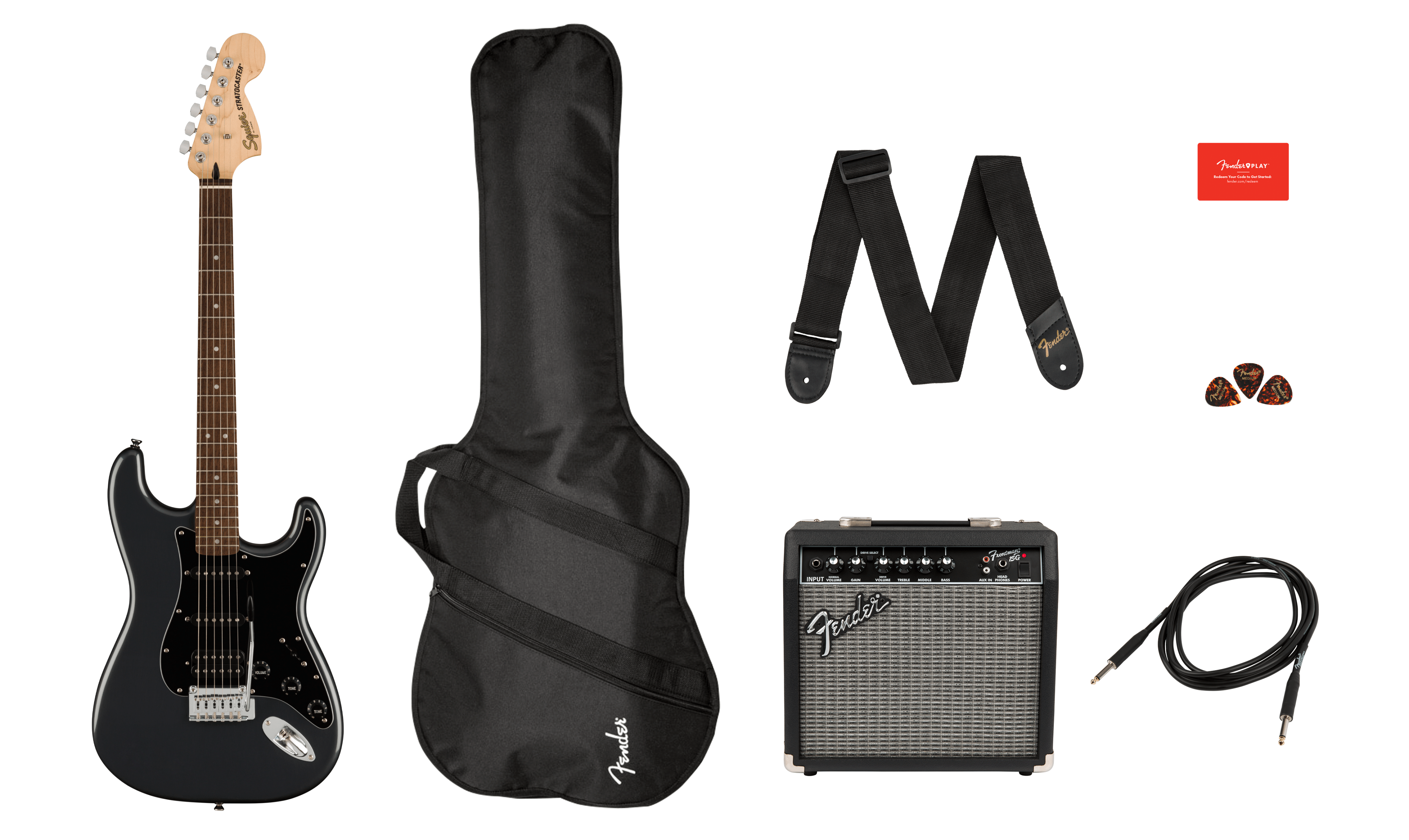 Affinity Series Stratocaster HSS Pack LR, Charcoal Frost Metallic