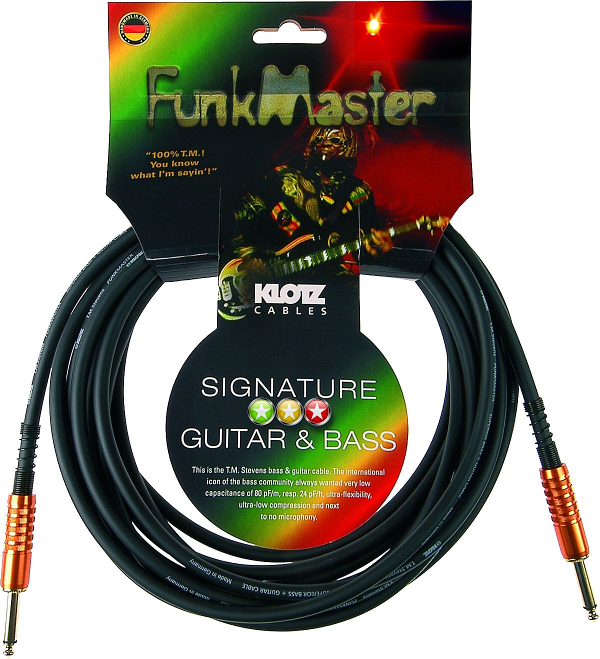 Funkmaster Gitarren- & Basskabel 4,5m TM Stevens