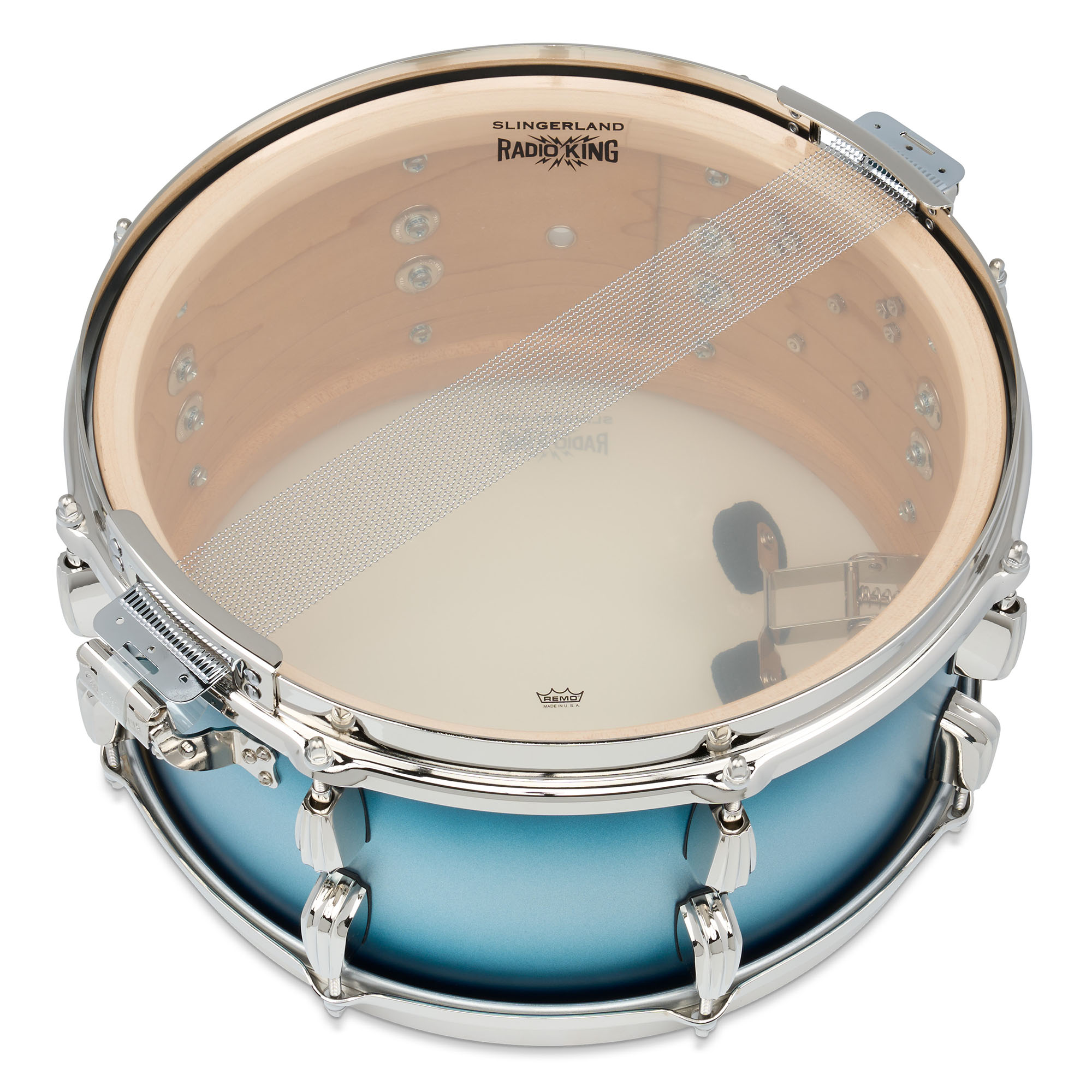 Radio King Limited Edition Snare 14"x7" Blue & Silver Lacquer