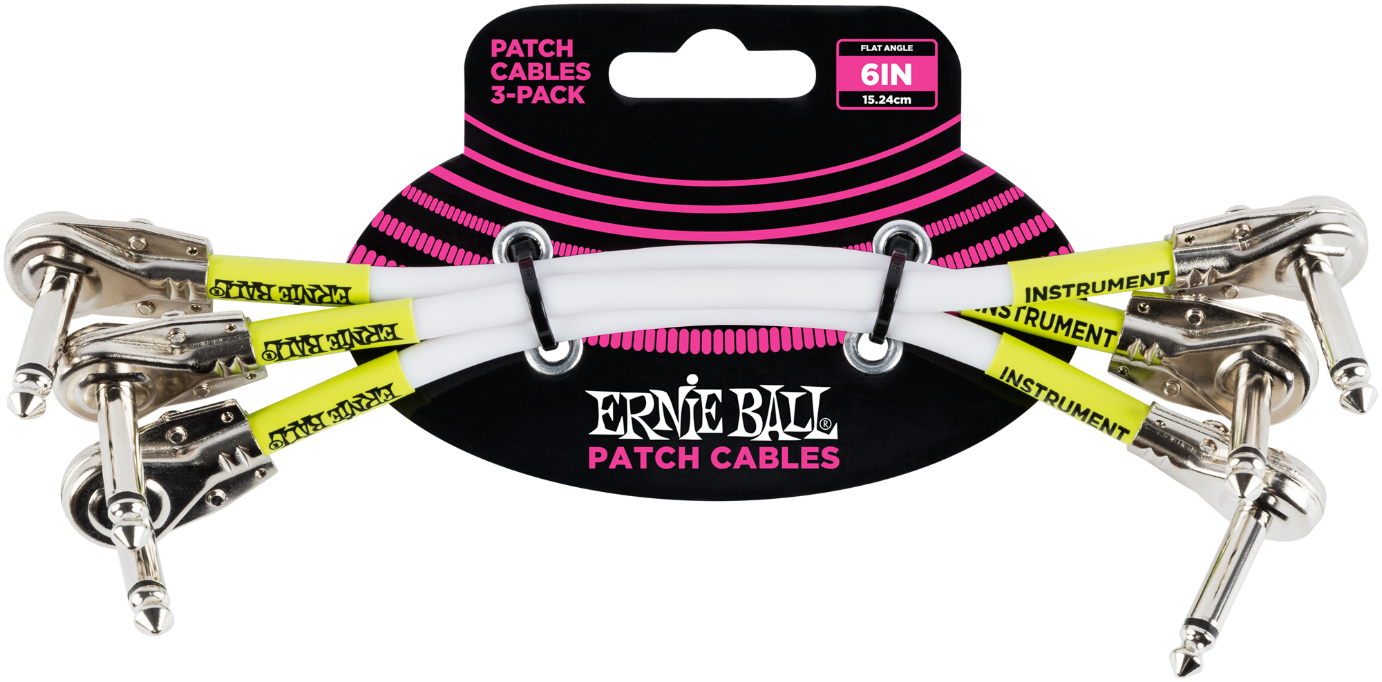 Patchkabel, flach gewinkelt/flach weiß, 15cm, 3er Pack