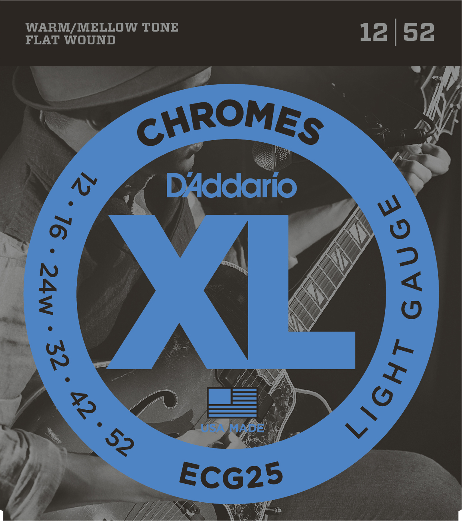 ECG25 Chromes Flat Woud jazz light 012-052