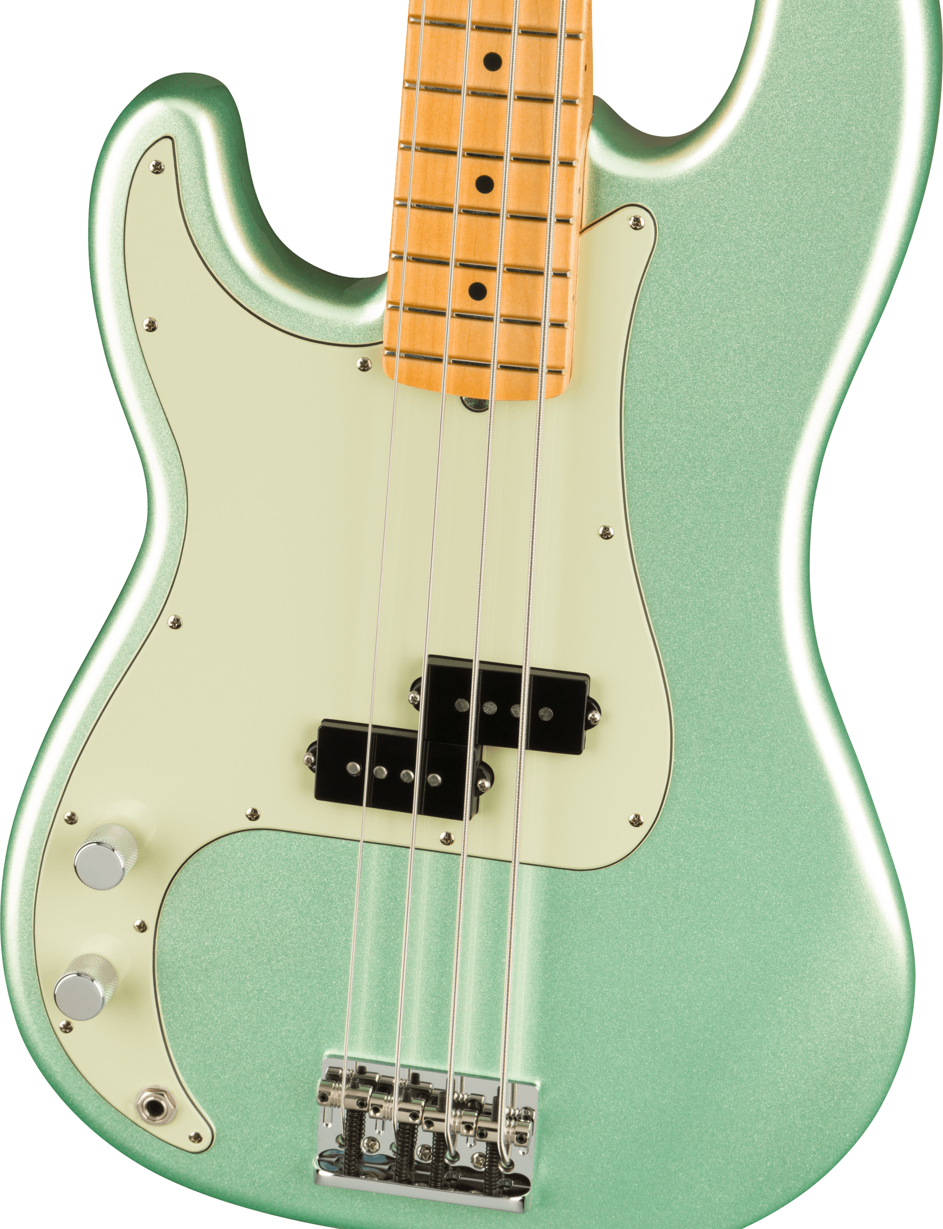 American Professional II Precision Bass Left-Hand Maple Fingerboard, Mystic Surf Green