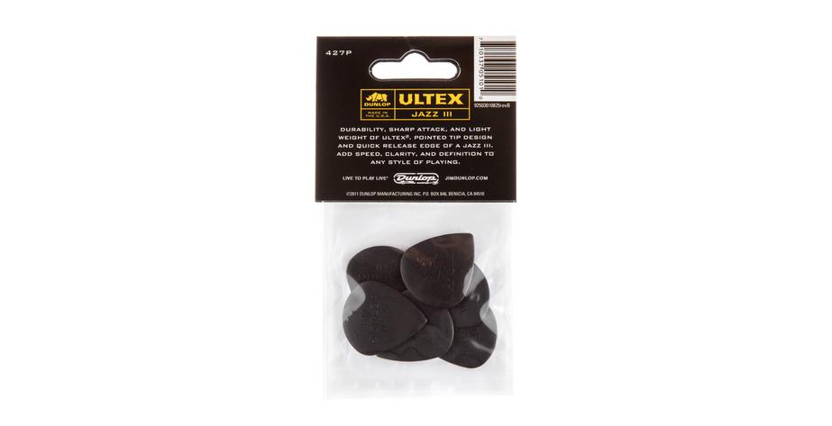Ultex Jazz III 2.0 Picks, Player's Pack 6 pcs., black, 2.00 mm