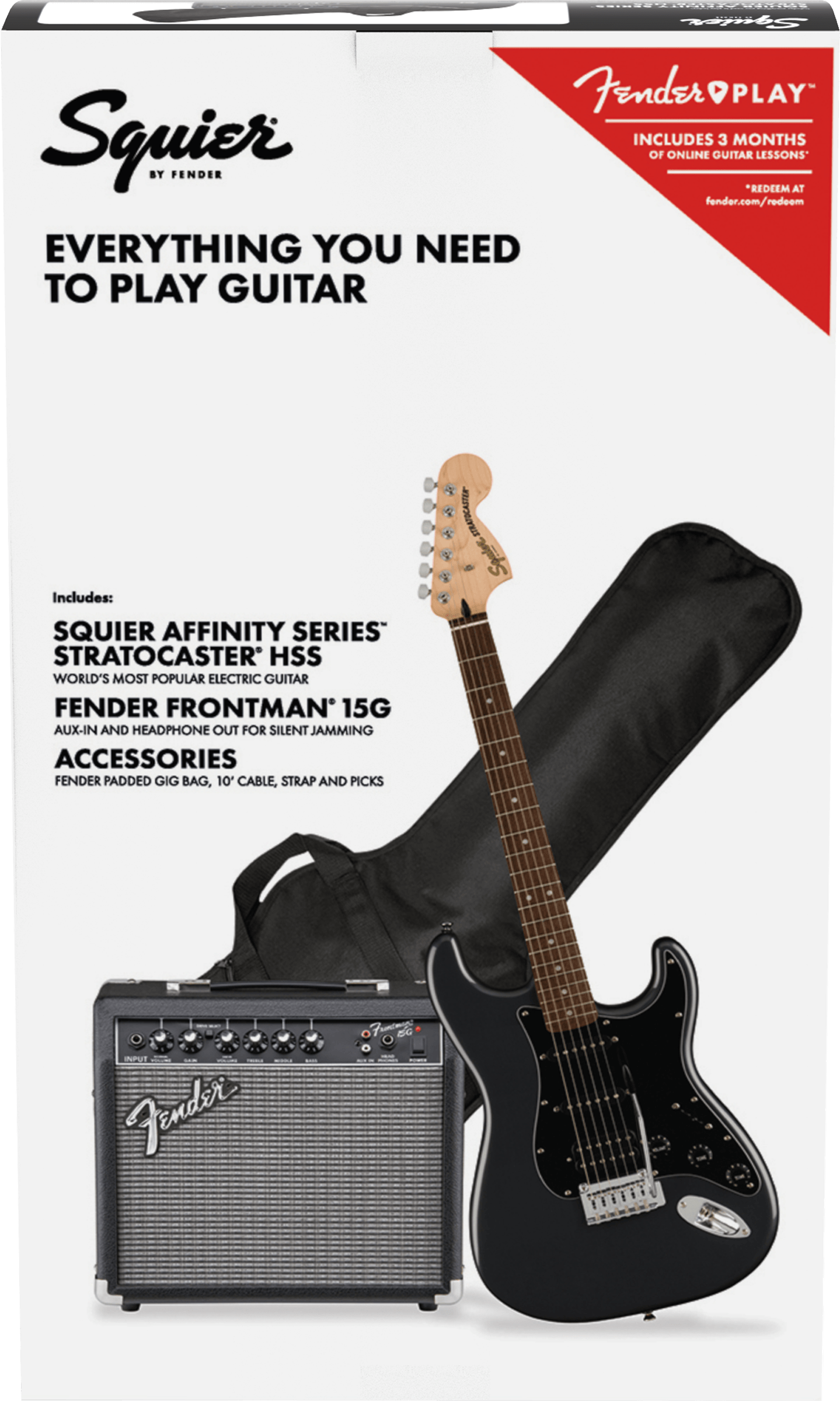 Affinity Series Stratocaster HSS Pack LR, Charcoal Frost Metallic