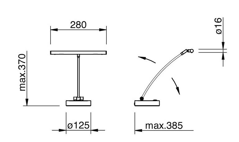 L4035 Klavierleuchte Rondo schwarz hochglanz